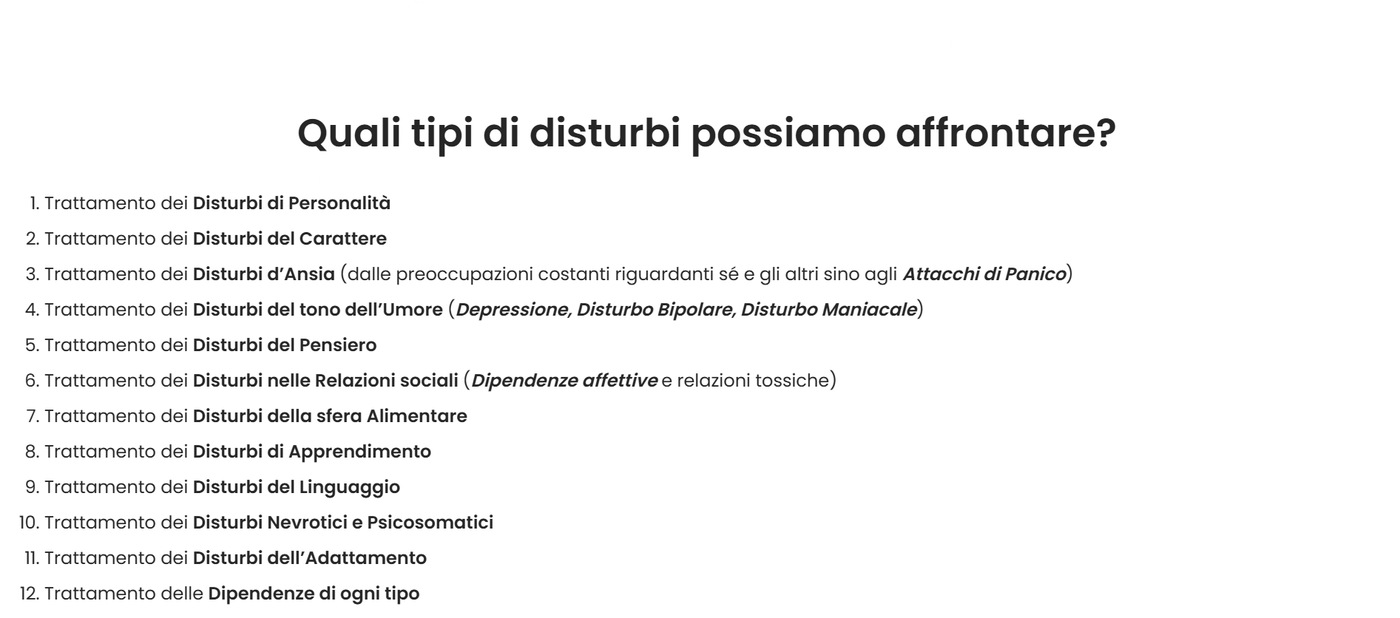 Prima: Le aree di intervento
